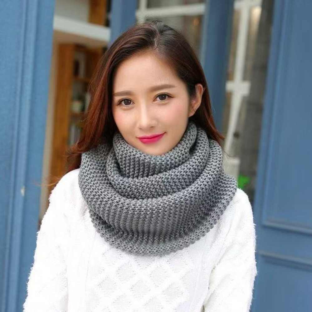 Infinity Scarf Knit - Warm Solid Color Infinity Loop Scarf