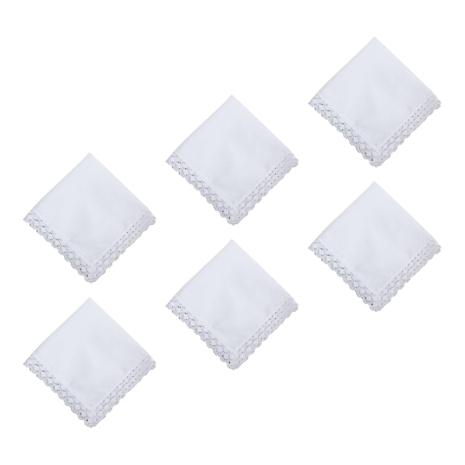 6x Pure White Lace Handkerchie - đánh giá và giá Handkerchief Cotton Men