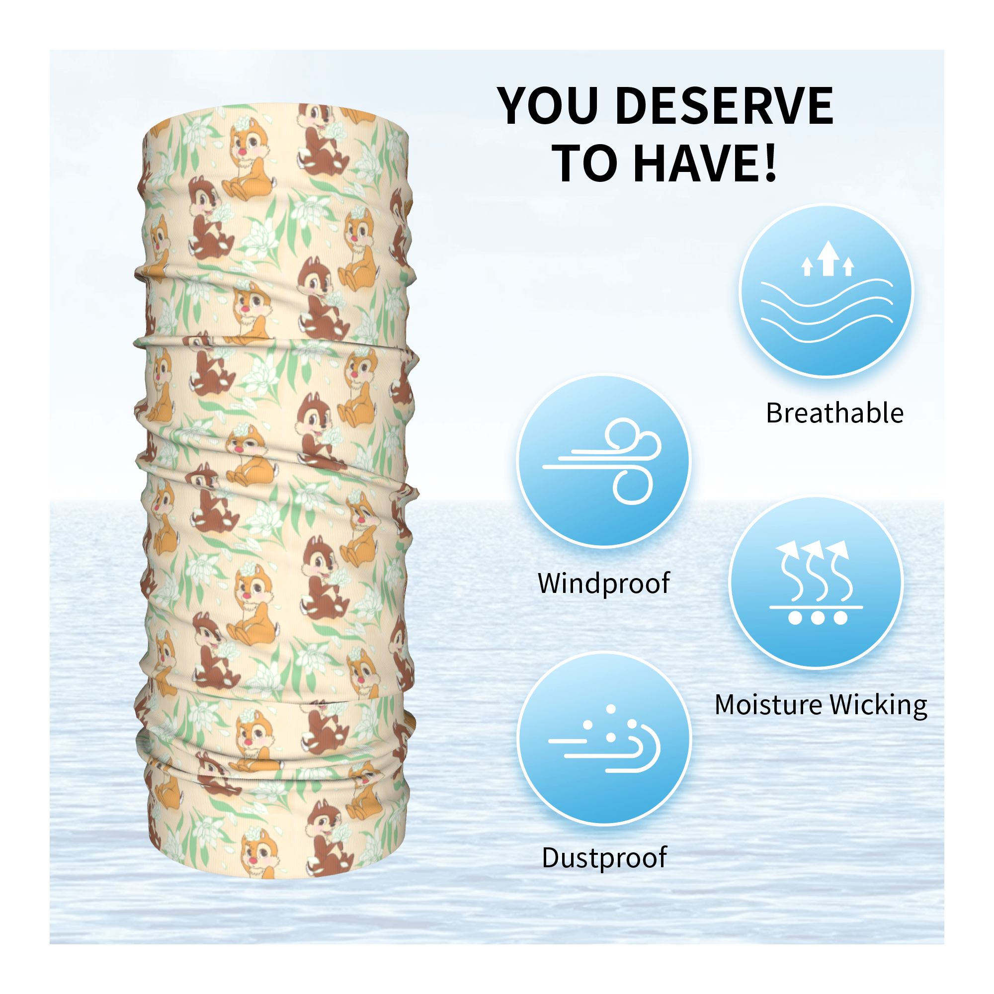 Custom Cute C-Chip And D-Dale  - đánh giá và giá Neck Warmer Tube