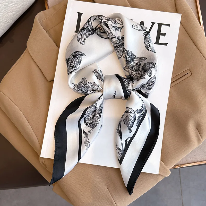 70*70cm Luxury Floral Print Si - đánh giá và giá Head Wrap Turban