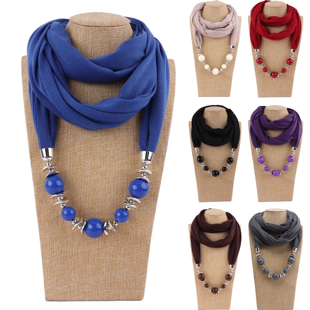 New Chiffon Scarf Beaded Solid - đánh giá và giá Infinity Scarf Knit