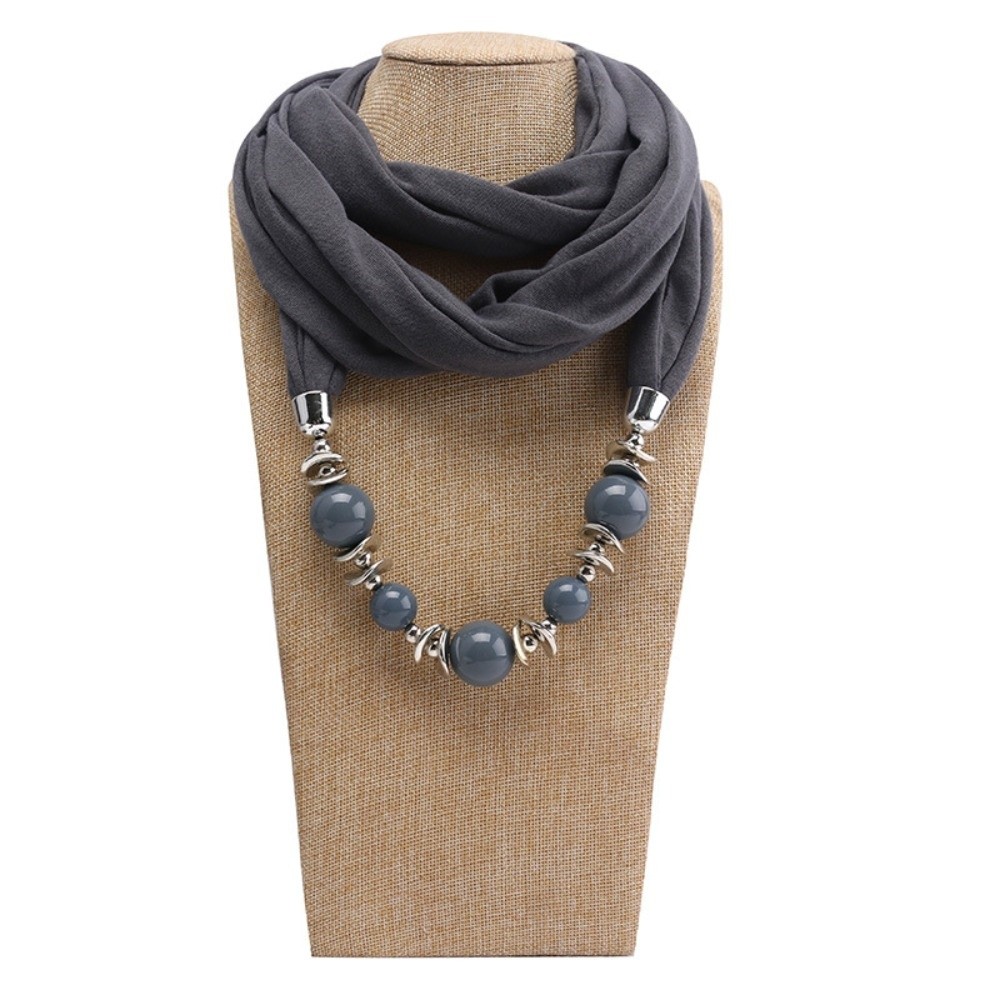 Chiffon Scarf Necklace Beaded  - đánh giá và giá Infinity Scarf Knit